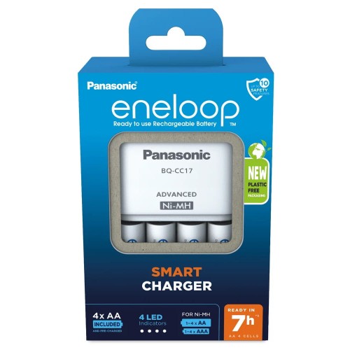 Ładowarka Panasonic Eneloop BQ-CC17 + 4 x R6/AA 2000 mAh czas ładowania 7h