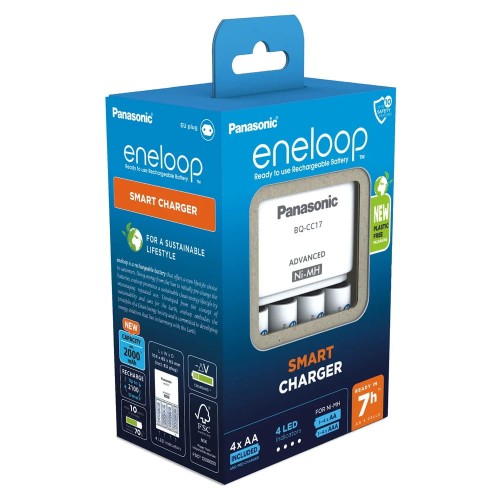 Ładowarka Panasonic Eneloop BQ-CC17 + 4 x R6/AA 2000 mAh czas ładowania 7h