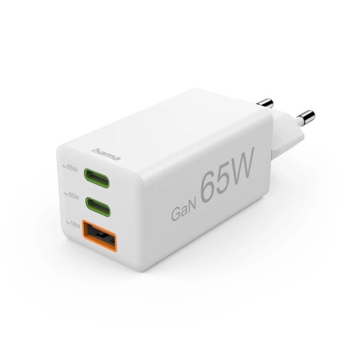 HAMA ŁADOWARKA SIECIOWA MINI 60W PD/QC (2X USB-C, 1X USB-A, BIAŁA