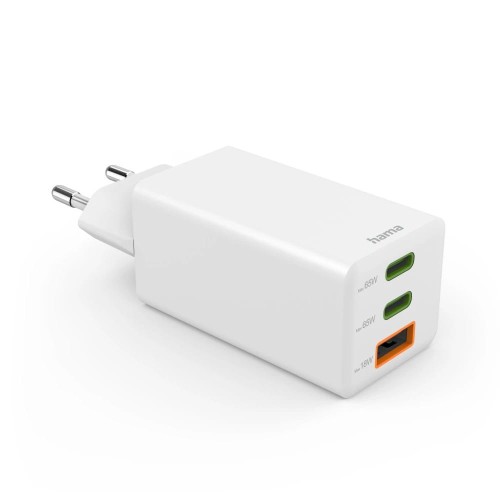 HAMA ŁADOWARKA SIECIOWA MINI 60W PD/QC (2X USB-C, 1X USB-A, BIAŁA