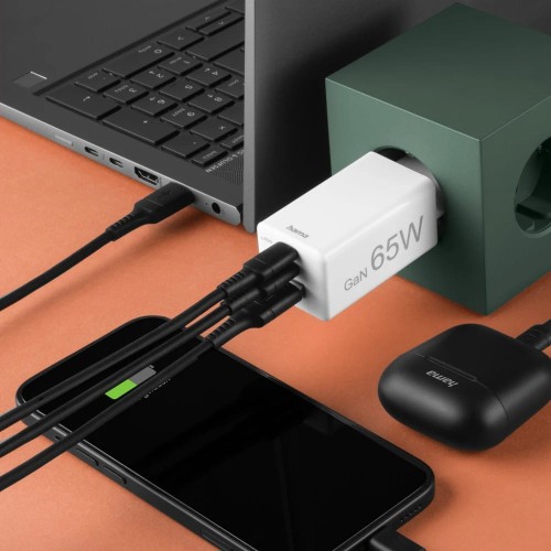 HAMA ŁADOWARKA SIECIOWA MINI 60W PD/QC (2X USB-C, 1X USB-A, BIAŁA