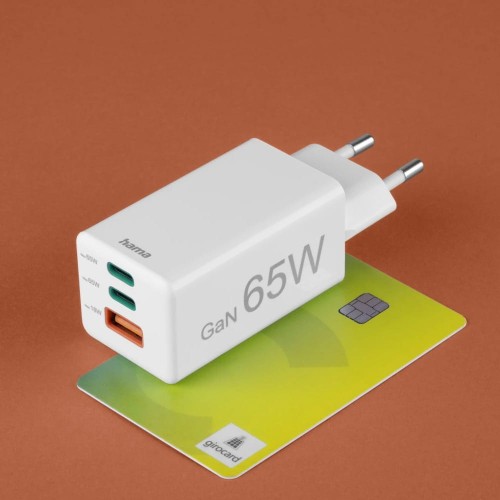 HAMA ŁADOWARKA SIECIOWA MINI 60W PD/QC (2X USB-C, 1X USB-A, BIAŁA