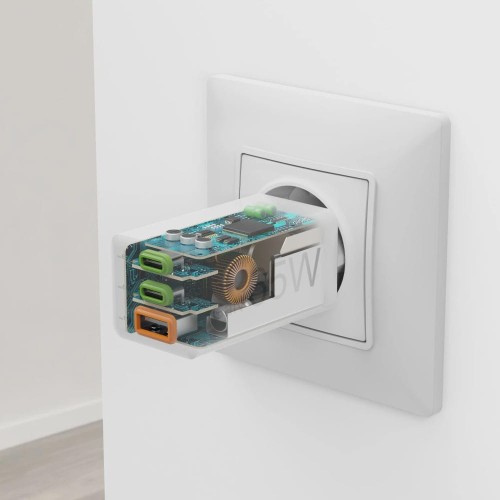 HAMA ŁADOWARKA SIECIOWA MINI 60W PD/QC (2X USB-C, 1X USB-A, BIAŁA