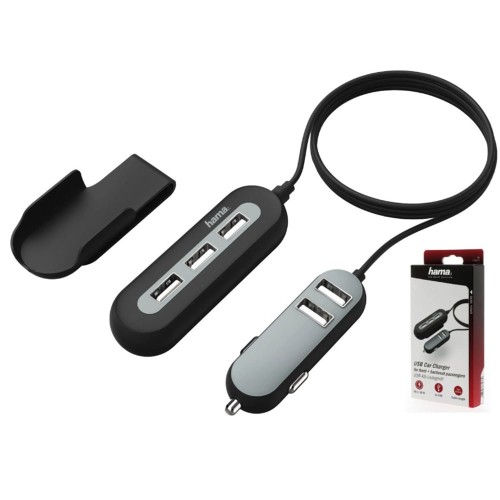 Samochodowy przedłużacz  ładowarka Hama  5x USB 10,8A