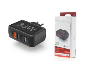 Ładowarka sieciowa Hama 33W  4x USB (1xQC3.0, 3x USB-A)