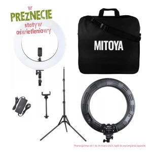 Lampa pierścieniowa LED Mitoya RL-480 II 60W + Statyw + Uchwyt do telefonu + Torba
