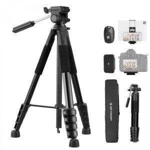 Statyw K&F Concept S255A3 z głowicą 190 cm + uchwyt na telefon + pilot BT