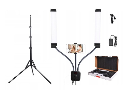Lampa kosmetyczna LED do rzęs i makijażu 40W + Statyw oświetleniowy