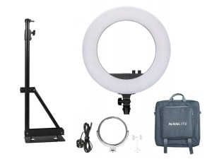 Zestaw Lampa pierścieniowa Nanlite Halo 18 LED + Uchwyt ścienny łamany