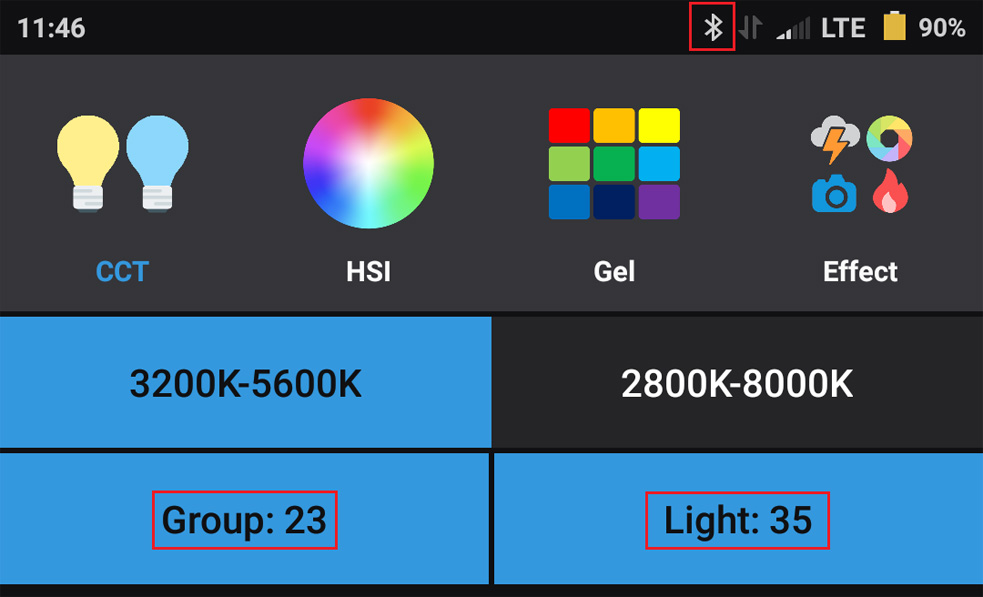 Aplikacja mobilna Quadralite light controller